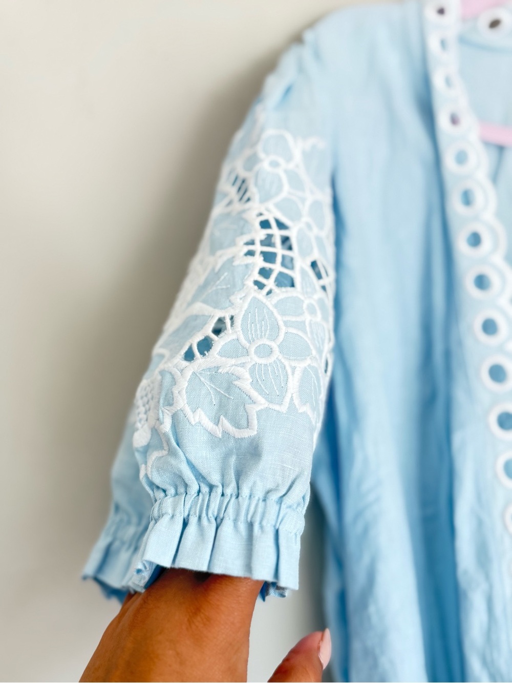 Fanm Mon CIDE WRAP 100% Linen Maxi DRESS L - Picture 5 of 7